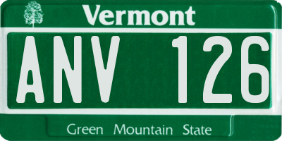 VT license plate ANV126
