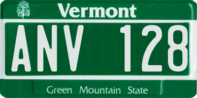 VT license plate ANV128