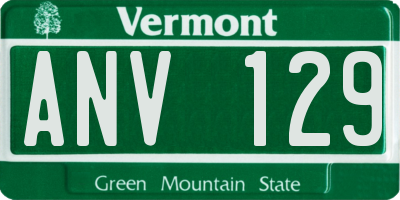 VT license plate ANV129