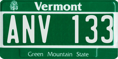 VT license plate ANV133