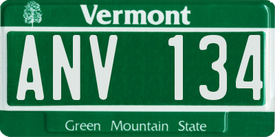 VT license plate ANV134