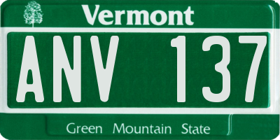 VT license plate ANV137