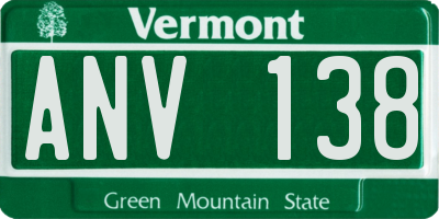 VT license plate ANV138