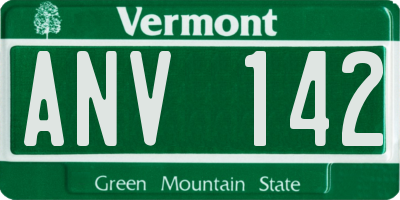 VT license plate ANV142