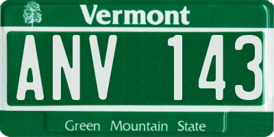 VT license plate ANV143