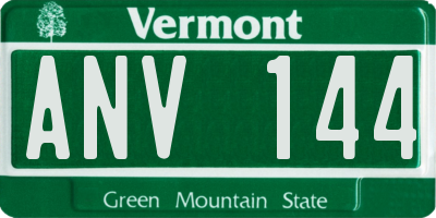 VT license plate ANV144