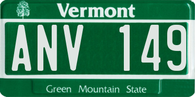 VT license plate ANV149
