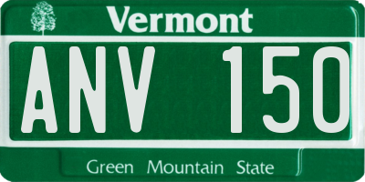 VT license plate ANV150