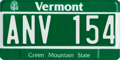 VT license plate ANV154