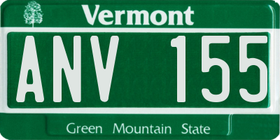 VT license plate ANV155