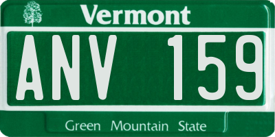 VT license plate ANV159