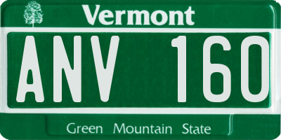 VT license plate ANV160