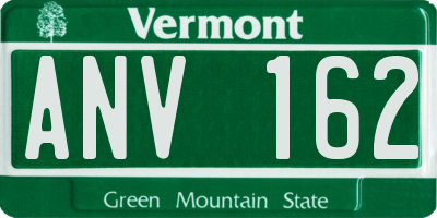 VT license plate ANV162