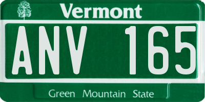 VT license plate ANV165