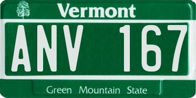 VT license plate ANV167