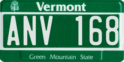 VT license plate ANV168