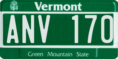 VT license plate ANV170