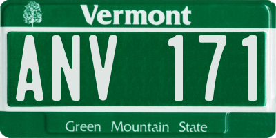 VT license plate ANV171