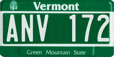 VT license plate ANV172
