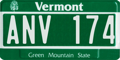 VT license plate ANV174