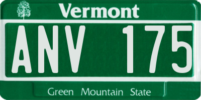 VT license plate ANV175