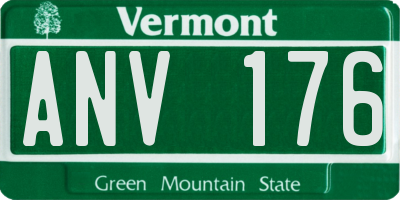 VT license plate ANV176