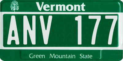 VT license plate ANV177