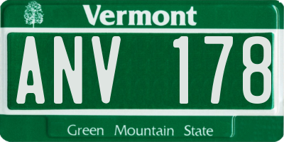 VT license plate ANV178