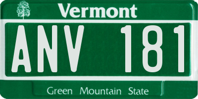 VT license plate ANV181