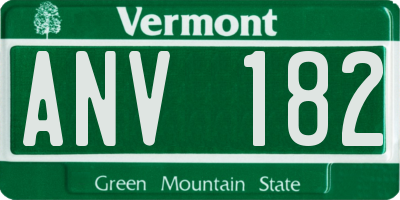 VT license plate ANV182