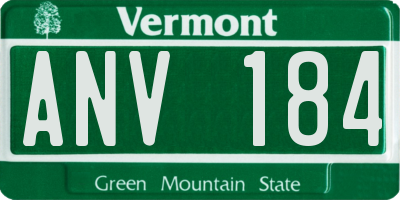 VT license plate ANV184
