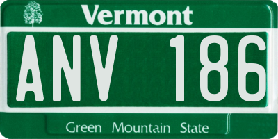 VT license plate ANV186