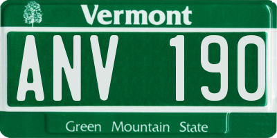 VT license plate ANV190