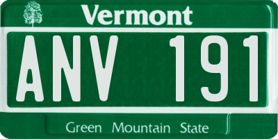 VT license plate ANV191