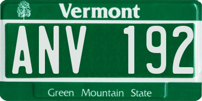 VT license plate ANV192