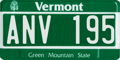 VT license plate ANV195
