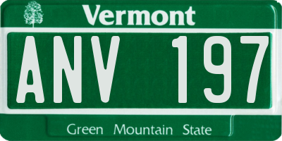 VT license plate ANV197