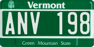 VT license plate ANV198