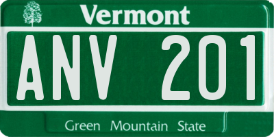 VT license plate ANV201