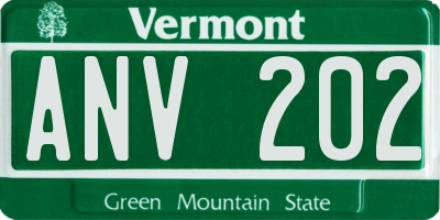 VT license plate ANV202