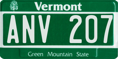 VT license plate ANV207