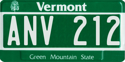 VT license plate ANV212