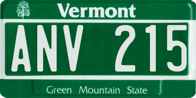 VT license plate ANV215