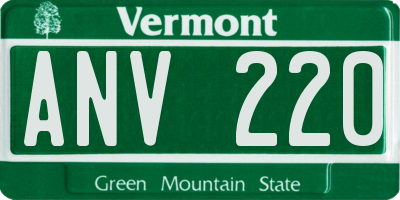 VT license plate ANV220