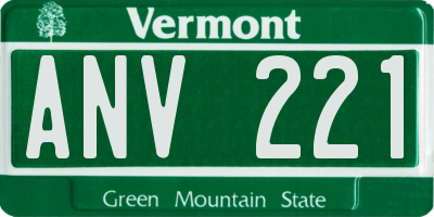 VT license plate ANV221