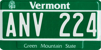 VT license plate ANV224