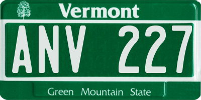 VT license plate ANV227