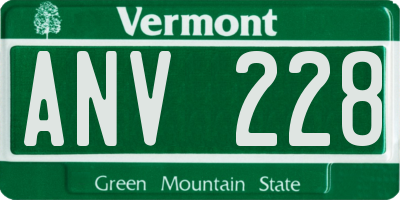 VT license plate ANV228