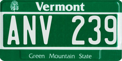 VT license plate ANV239