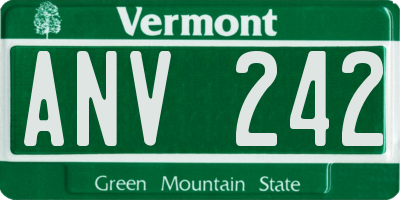 VT license plate ANV242